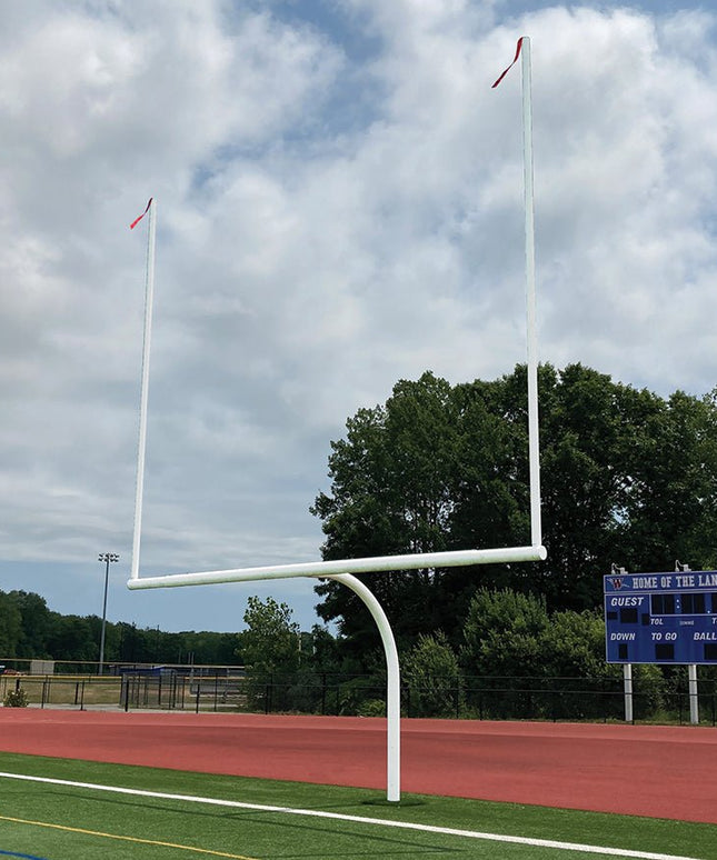 Jaypro Sports Football Goal Posts - 5 - 9/16 in. Pole | 6 ft. Offset | 20 ft. Uprights | 23 ft. - 4 in. Wide [HS] | Semi - Perm - Steel | FBGP - 720 FBGP-720 - Play and Sync