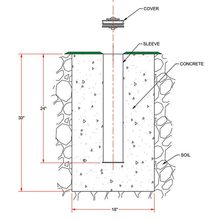 Jaypro Sports Ground Sleeve - Discus Cage (DCHS - 35) (Set of 6) | DCHS - 6S DCHS-6S - Play and Sync