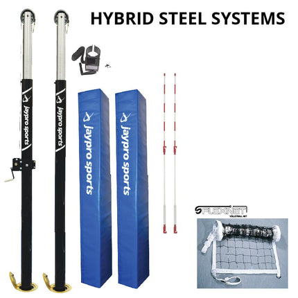Jaypro Sports Hybrid Steel Net System (3 - 1/2 in. Floor Sleeve) | PVB - 1500 PVB-1500 - Play and Sync