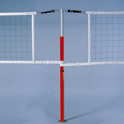 Jaypro Sports Hybrid Steel Volleyball Net Center Upright System with Custom Graphics (3 in. Floor Sleeve) - NFHS, NCAA, USVBA Compliant | PVBC - 300DX PVBC-300DX - Play and Sync