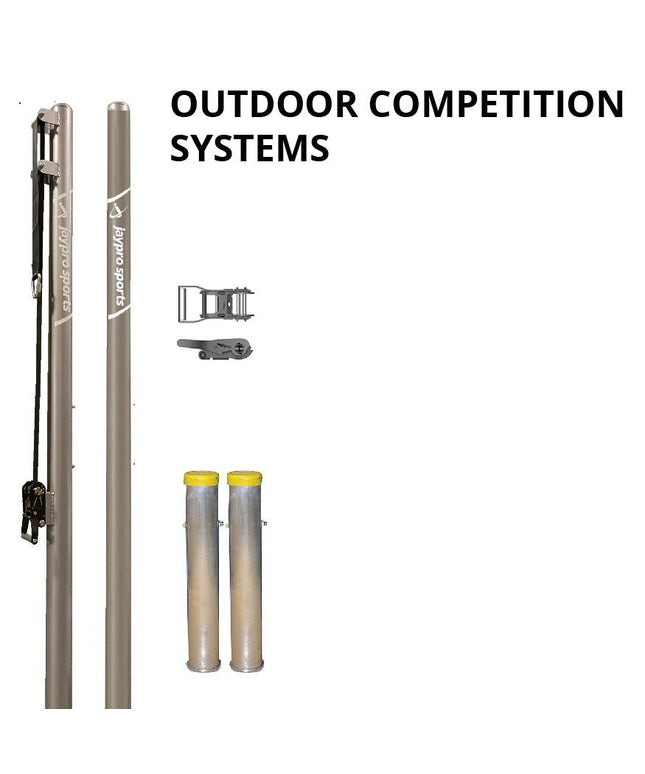 Jaypro Sports Outdoor Competition Volleyball Uprights - (3 - 1/2 in.) (Round Pole) | OCV - 900 OCV-900 - Play and Sync