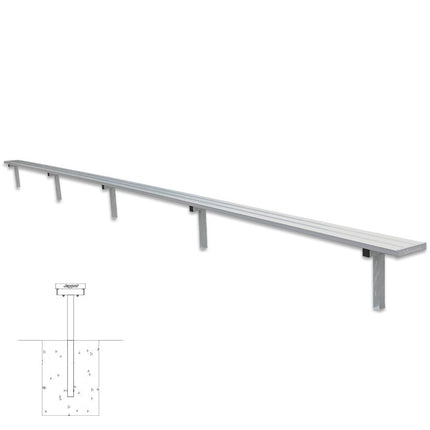 Jaypro Sports Player Bench - 27 ft. - In - Ground | PB - 95PI PB-95PI - Play and Sync