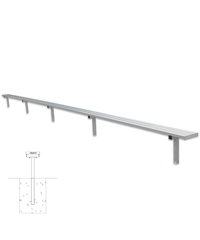Jaypro Sports Player Bench - 27 ft. - In - Ground | PB - 95PI PB-95PI - Play and Sync