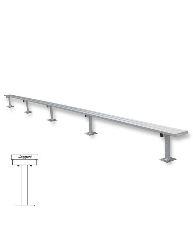 Jaypro Sports Player Bench - 27 ft. - Surface Mount | PB - 95SM PB-95SM - Play and Sync