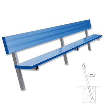 Jaypro Sports Player Bench with Seat Back - 15 ft. - In - Ground (Powder Coated) | PB - 20PIPC PB-20PIPC - Play and Sync