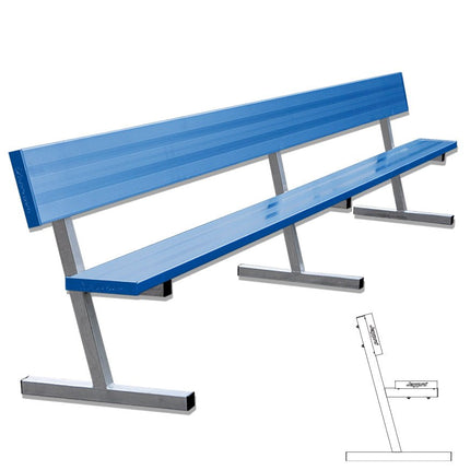 Jaypro Sports Player Bench with Seat Back - 15 ft. - Portable (Powder Coated) | PB - 20PC PB-20PC - Play and Sync