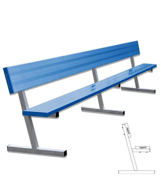 Jaypro Sports Player Bench with Seat Back - 15 ft. - Portable (Powder Coated) | PB - 20PC PB-20PC - Play and Sync