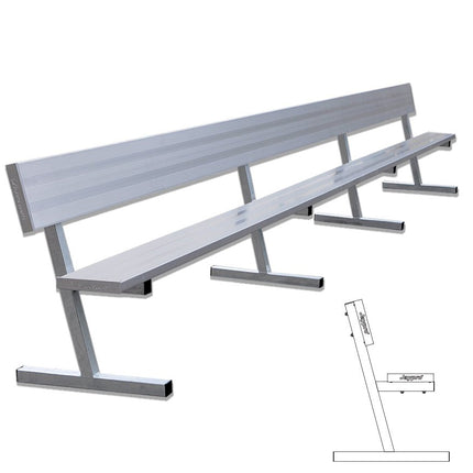 Jaypro Sports Player Bench with Seat Back - 21 ft. - Portable | PB - 10 PB-10 - Play and Sync
