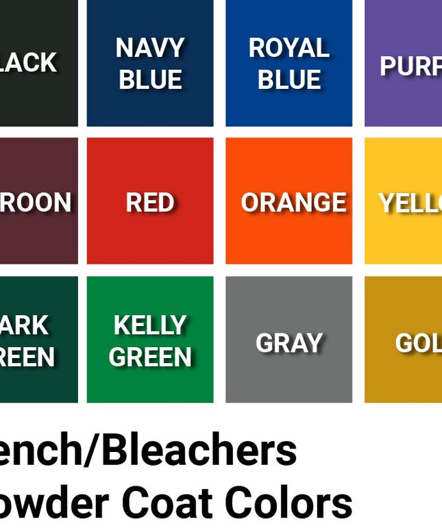 Jaypro Sports Player Bench with Seat Back - 21 ft. - Surface Mount (Powder Coated) | PB - 10SMPC PB-10SMPC - Play and Sync
