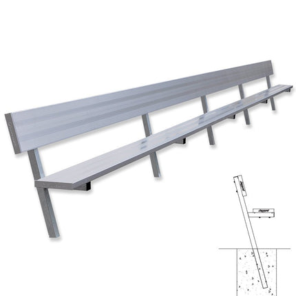 Jaypro Sports Player Bench with Seat Back - 27 ft. - In - Ground | PB - 90PI PB-90PI - Play and Sync
