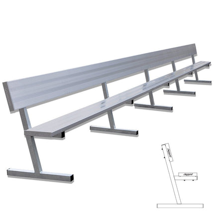 Jaypro Sports Player Bench with Seat Back - 27 ft. - Portable | PB - 90 PB-90 - Play and Sync