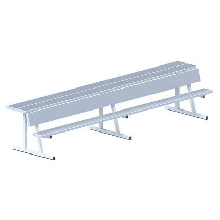 Jaypro Sports Player Bench with Seat Back and Shelf - 15 ft. - Portable | PBS - 20 PBS-20 - Play and Sync