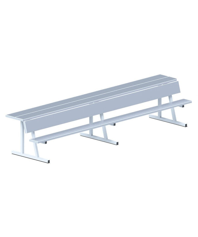 Jaypro Sports Player Bench with Seat Back and Shelf - 15 ft. - Portable | PBS - 20 PBS-20 - Play and Sync