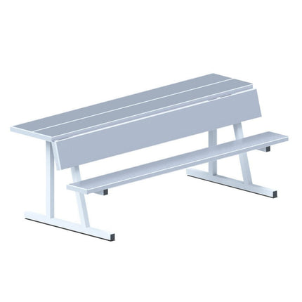 Jaypro Sports Player Bench with Seat Back and Shelf - 7 - 1/2 ft. - Portable | PBS - 80 PBS-80 - Play and Sync