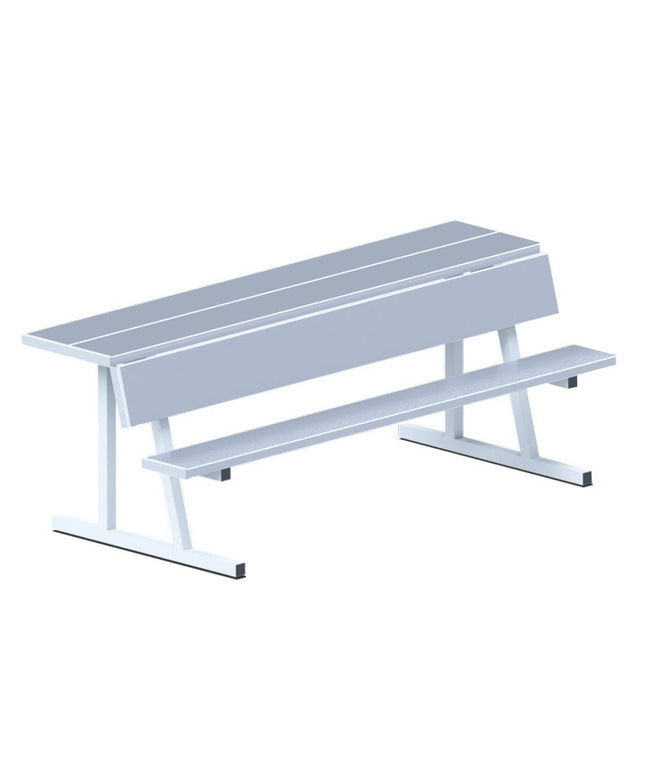 Jaypro Sports Player Bench with Seat Back and Shelf - 7 - 1/2 ft. - Portable | PBS - 80 PBS-80 - Play and Sync