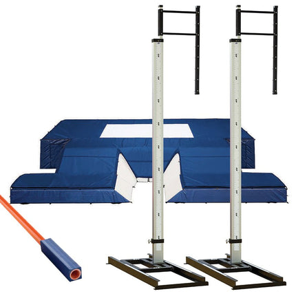 Jaypro Sports Pole Vault Telescoping Standards Package - (Collegiate - 9 ft. to 21 ft.) - NCAA, NFHS, IAAF Compliant | TFPVPKG2 TFPVPKG2 - Play and Sync