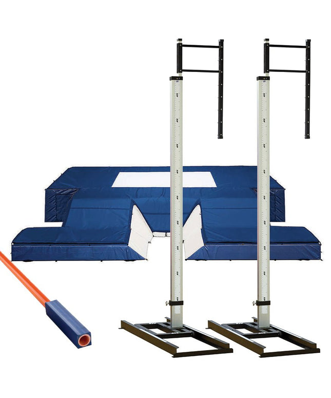 Jaypro Sports Pole Vault Telescoping Standards Package - (Collegiate - 9 ft. to 21 ft.) - NCAA, NFHS, IAAF Compliant | TFPVPKG2 TFPVPKG2 - Play and Sync