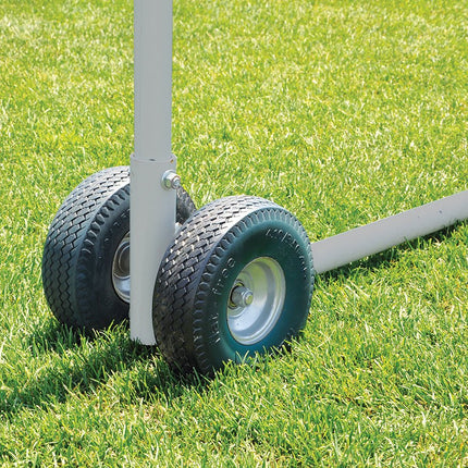 Jaypro Sports Portable Practice Football/Soccer Combo Goal (High School) (8 ft. H x 24 ft. W with 10 ft. H Uprights, 23 ft. - 4 in. width) | PCG - 800 PCG-800 - Play and Sync