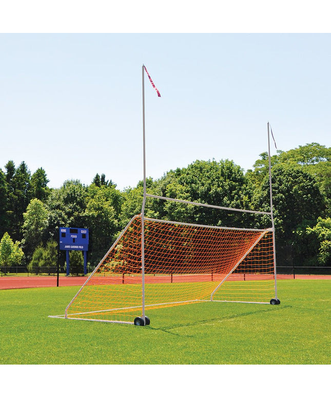 Jaypro Sports Portable Practice Football/Soccer Combo Goal (High School) (8 ft. H x 24 ft. W with 10 ft. H Uprights, 23 ft. - 4 in. width) | PCG - 800 PCG-800 - Play and Sync