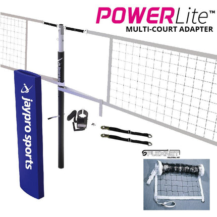 Jaypro Sports PowerLite Volleyball Net Center Upright System (3 - 1/2 in. Floor Sleeve) - NFHS, NCAA, USVBA Compliant | PVBC - 700 PVBC-700 - Play and Sync