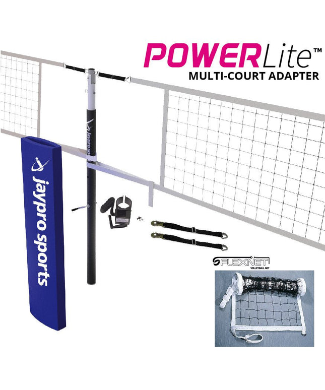 Jaypro Sports PowerLite Volleyball Net Center Upright System (3 - 1/2 in. Floor Sleeve) - NFHS, NCAA, USVBA Compliant | PVBC - 700 PVBC-700 - Play and Sync