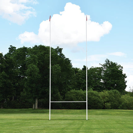 Jaypro Sports Rugby Goals (32 ft.H (9.8m) x 18 ft.4 in. W (5.6m)) (Surface Mount) - (White) | RGP - 3H RGP-3H - Play and Sync