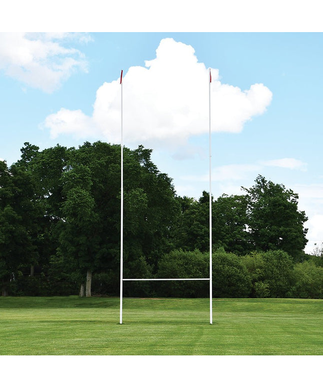Jaypro Sports Rugby Goals (32 ft.H (9.8m) x 18 ft.4 in. W (5.6m)) (Surface Mount) - (White) | RGP - 3H RGP-3H - Play and Sync
