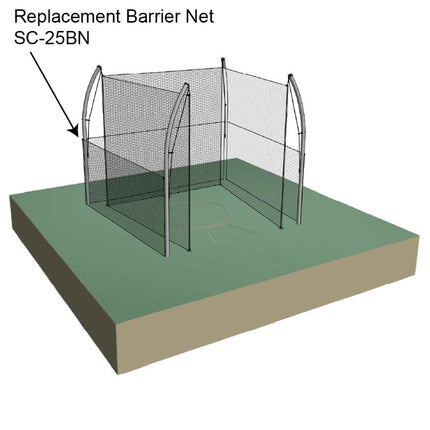 Jaypro Sports Shot Cage - Field and Track - 34.92 Degree Throwing Sector with Safety and Barrier Nets | SC - 25BN SC-25BN - Play and Sync