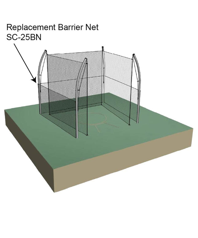Jaypro Sports Shot Cage - Field and Track - 34.92 Degree Throwing Sector with Safety and Barrier Nets | SC - 25BN SC-25BN - Play and Sync
