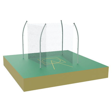 Jaypro Sports Shot Cage - Field and Track - 34.92 Degree Throwing Sector with Safety Nets | SC - 25 SC-25 - Play and Sync