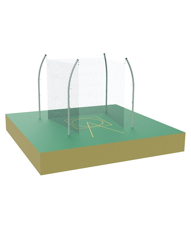Jaypro Sports Shot Cage - Field and Track - 34.92 Degree Throwing Sector with Safety Nets | SC - 25 SC-25 - Play and Sync