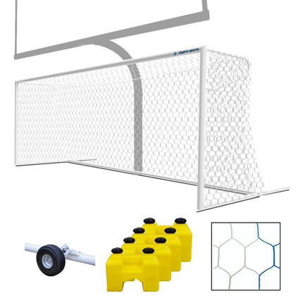 Jaypro Sports Soccer Goals - Nova Premier Adjustable Goal Package (8 ft.H x 24 ft.W x 4 ft.B x 10 ft.D) - NCAA, NFHS, FIFA, and ASTM Compliant (White) | SGP - 600AXPKG SGP-600AXPKG - Play and Sync