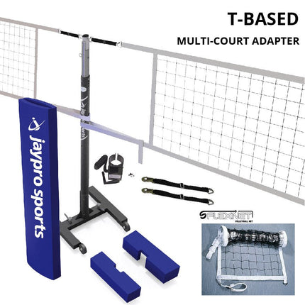 Jaypro Sports T - Base - Competition Volleyball Net Center Upright System (FeatherLite (Pin - Stop Height Adjust) Upright) - NFHS, NCAA, USVBA Compliant | PVBC - 250 PVBC-250 - Play and Sync
