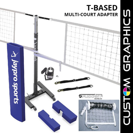 Jaypro Sports T - Base - Competition Volleyball Net Center Upright System with Custom Graphics (FeatherLite (Pin - Stop Height Adjust) Upright) - NFHS, NCAA, USVBA Compliant | PVBC - 250DX PVBC-250DX - Play and Sync