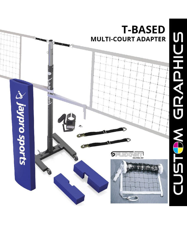Jaypro Sports T - Base - Competition Volleyball Net Center Upright System with Custom Graphics (FeatherLite (Pin - Stop Height Adjust) Upright) - NFHS, NCAA, USVBA Compliant | PVBC - 250DX PVBC-250DX - Play and Sync
