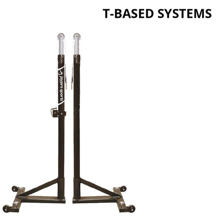 Jaypro Sports T - Base - Competition Volleyball Uprights (FeatherLite (Pin - Stop Height Adjust) Upright) - NFHS, NCAA, USVBA Compliant | PVB - 250UB PVB-250UB - Play and Sync