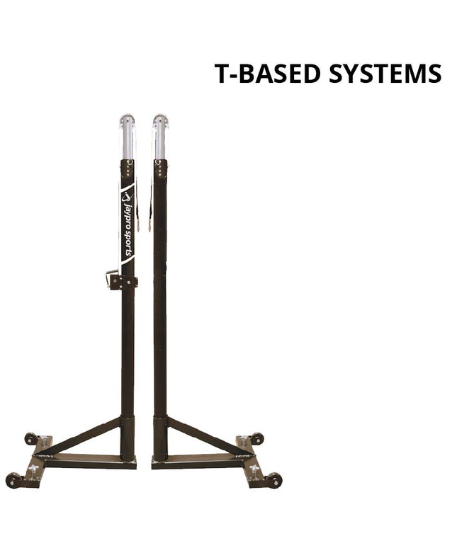 Jaypro Sports T - Base - Competition Volleyball Uprights (FeatherLite (Pin - Stop Height Adjust) Upright) - NFHS, NCAA, USVBA Compliant | PVB - 250UB PVB-250UB - Play and Sync