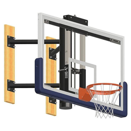 Jaypro Wall - Mounted Shooting Station (Indoor) 72 in. Glass Backboard w/ Height Adjuster WMWH WMWH - Play and Sync