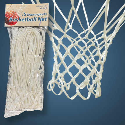 Jaypro Sports Basketball Replacement Nets - (Pack of 12) Anti-Whip Nylon JNY-6HP12 - Play and Sync
