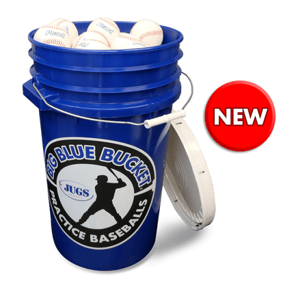 JUGS Sports Big Blue Bucket—Pearl Baseballs  - Play and Sync