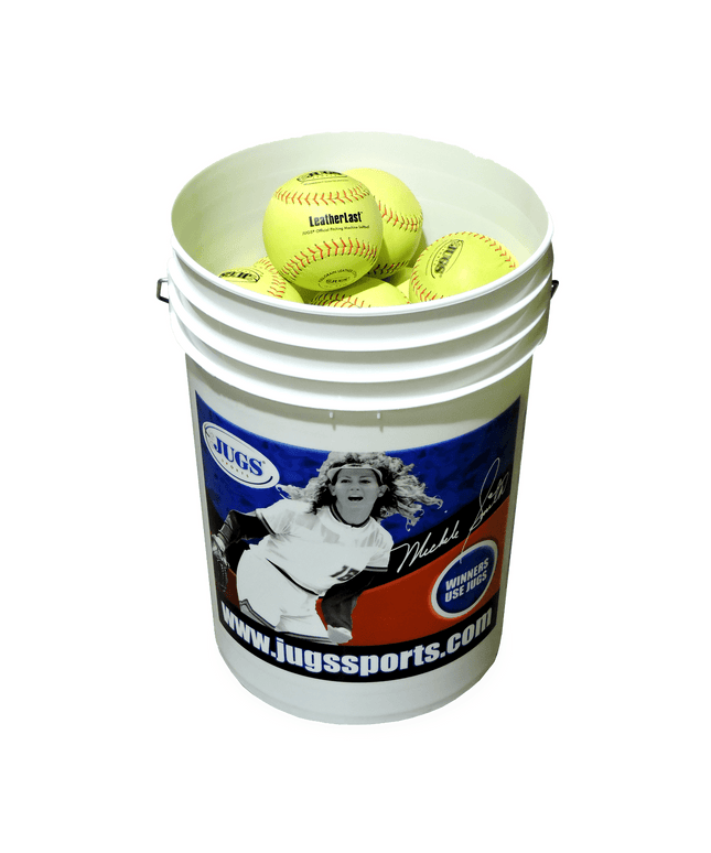 JUGS Sports Bucket of LeatherLast Softballs B5260 B5260 - Play and Sync