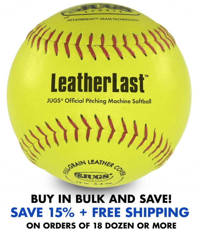 JUGS Sports Bucket of LeatherLast Softballs B5260 B5260 - Play and Sync