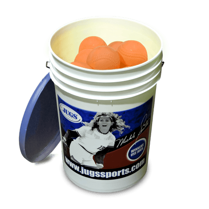 JUGS Sports Bucket of Low Impact, Multi - Use Practice Softballs B4025 B4025 - Play and Sync