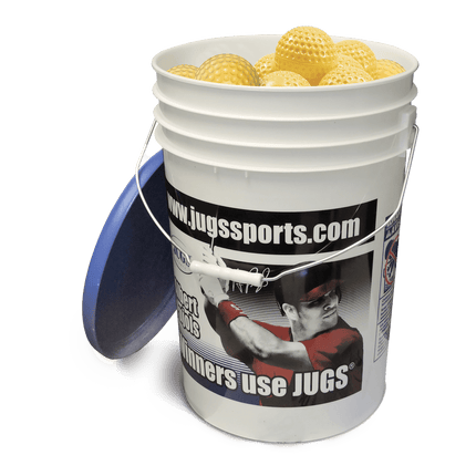 JUGS Sports Bucket of Optic Yellow Dimpled Sting - Free Baseballs B1002 B1002 - Play and Sync