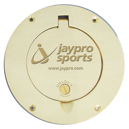 Jaypro Sports Volleyball Floor Sleeve Replacement Brass Cover Plate (8-1/2 in.) PVB-85CVR - Play and Sync