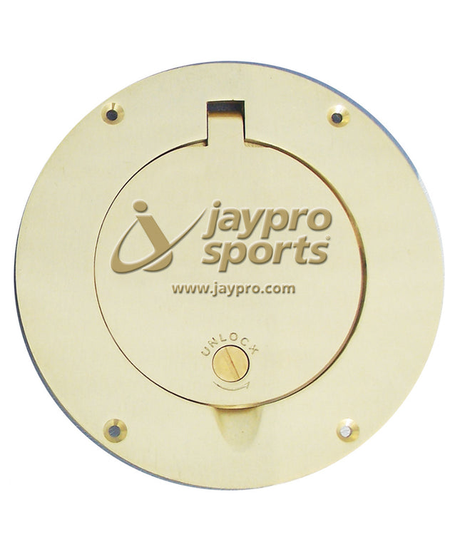 Jaypro Sports Volleyball Floor Sleeve Replacement Brass Cover Plate (8-1/2 in.) PVB-85CVR - Play and Sync