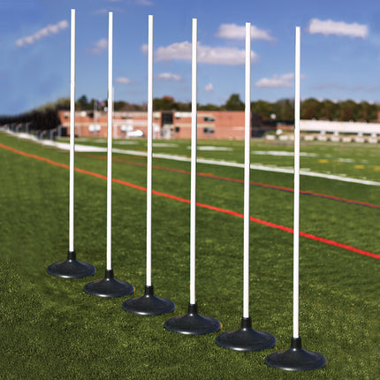 Jaypro Sports Coaching Sticks Premium with Rubber Base Set of 6 RBCS-6 - Play and Sync