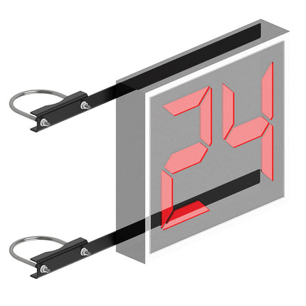 Jaypro Sports Shot Clock Mounting Brackets (2-3/8 in. Double Drop Mast) SCMB238-A - Play and Sync