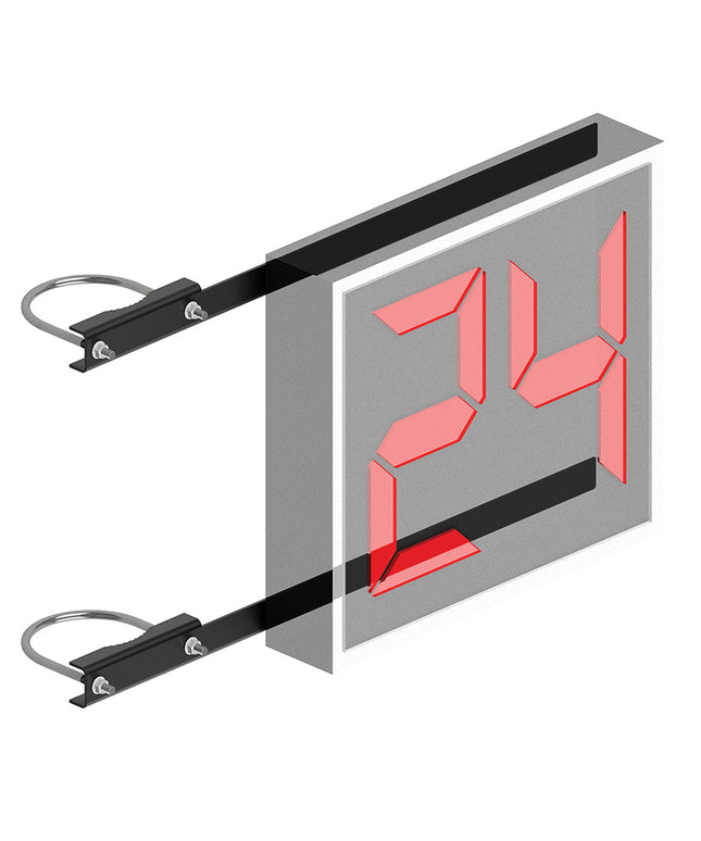 Jaypro Sports Shot Clock Mounting Brackets (2-3/8 in. Double Drop Mast) SCMB238-A - Play and Sync