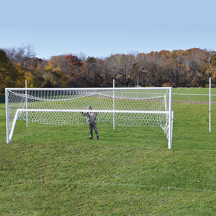 Jaypro Sports Soccer Goal Replacement Nets (Box Net 5 1/2 in. Hex 5mm Mesh) World Classic Goal (8 ft.H x 24 ft.W x 6 ft.B x 6 ft.D) (White) SGP-550N - Play and Sync